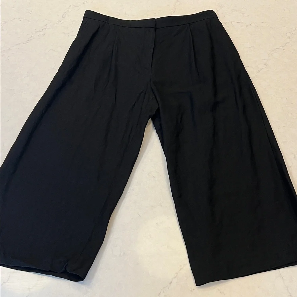 COS Wide Leg‎ Cropped Relaxed Pleated Linen Blend Pants Size 10